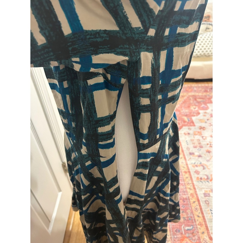 Boden Amy sz 10 plaid trad wife retro feel dress blue green fit flare preppy - Picture 5 of 11